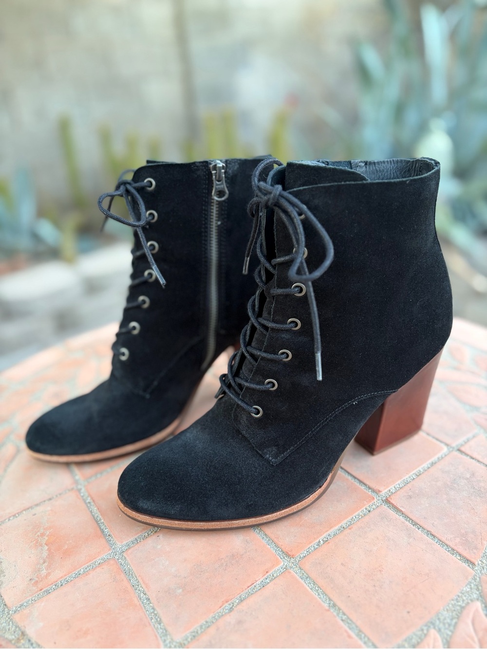 Kork-Ease Elfa Black Suede Lace-Up Ankle Bootie